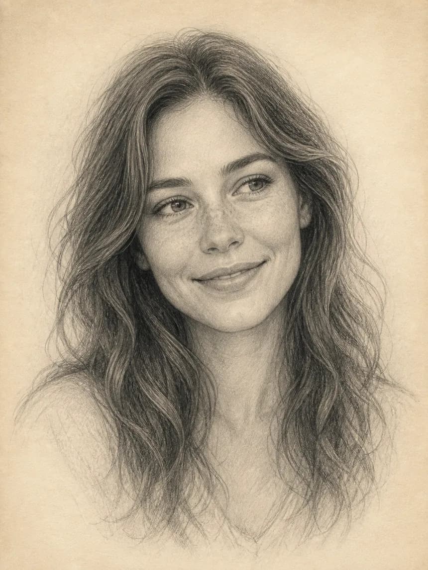Soulmate portrait hand-drawn by Luna Martinez
