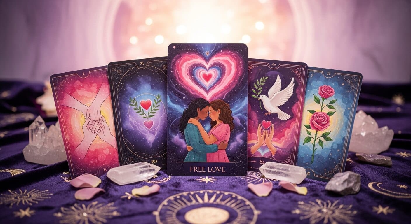 Free Tarot Reading Love - Discover your romantic future with our accurate 3-card tarot spread for love, relationships and soulmates