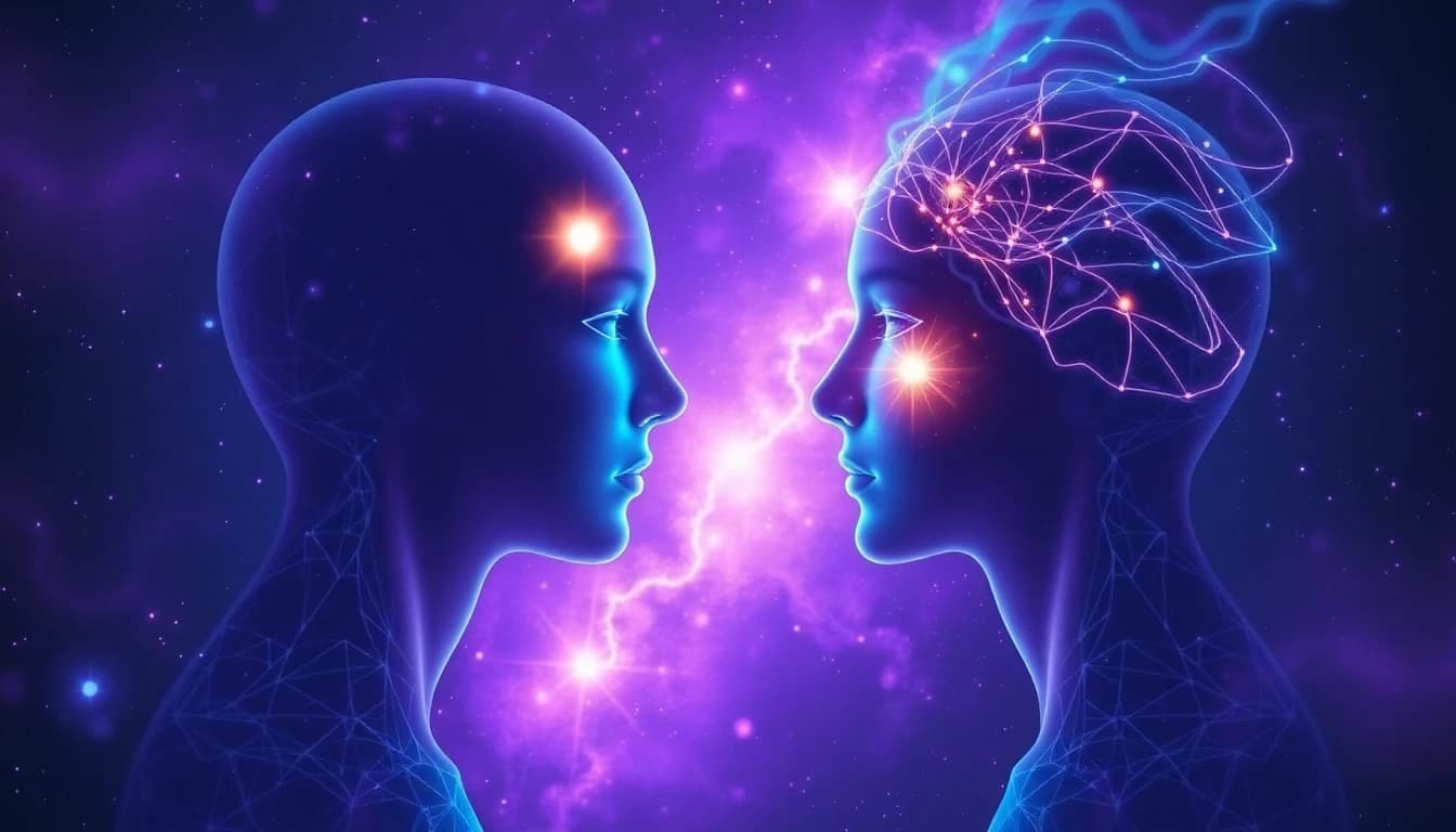 Cover image for 트윈 플레임 텔레파시: 영혼과 영혼으로 소통하는 방법 - 트윈 플레임 텔레파시의 현실, 작동 방식, 그리고 텔레파시 연결을 강화하는 실용적인 기술을 발견하세요. 실제 경험과 연습이 포함되어 있습니다.