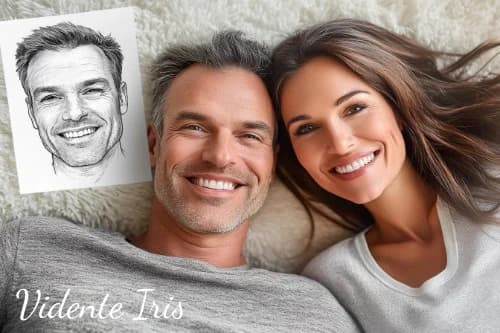 Exemplo de Retrato da Alma Gêmea feito pela Vidente Iris - Desenho Psíquico Profissional