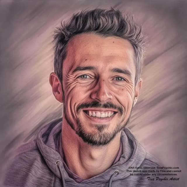 Exemplo 1 de Retrato da Alma Gêmea pela Vidente Iris - Desenho Psíquico Profissional Detalhado