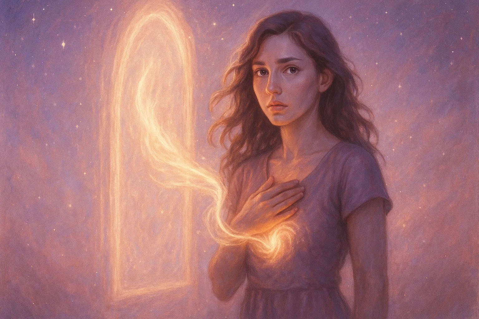 Twin flame chaser standing before a mirror of light Twin flame chaser standing before a mirror of light